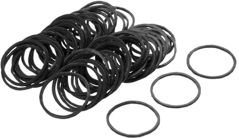 QUARKZMAN 100er Pack Gummiband Dehnbares Gummiband Schwarz 25mm x 1,4mm Haargummis für Zuhause und Büro