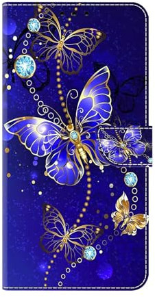 Bnvdfre for iPhone 13 Mini Case iPhone 12 Mini Case Protective Flip Phone Case Shockproof Card Holder with Magnetic Stand Leather Art Pattern Cover for iPhone 13 Mini Case iPhone 12 Mini, Butterflies