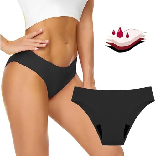 Traje de Baño Menstrual para Mujer - Bikinis y Braguitas a Prueba de Fugas, Ropa Interior Impermeable para el Período, Bikini de Cintura Baja (FR/ES, Letras, S, Regular, Regular)