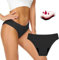 Traje de Baño Menstrual para Mujer - Bikinis y Braguitas a Prueba de Fugas, Ropa Interior Impermeable para el Período, Bikini de Cintura Baja (FR/ES, Letras, S, Regular, Regular, Negro)