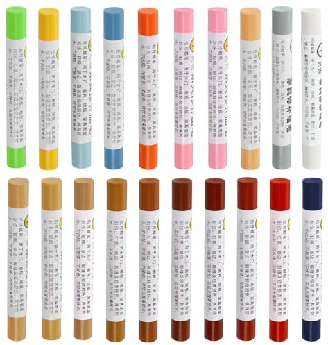 sourcing map Furniture Repair Wax Crayons Kit, 20Pcs - Wood Filler Stick, Touch Up Furniture Markers - for Scratches Holes Tables Desks Wooden Floor Laminate Covers, Color Series