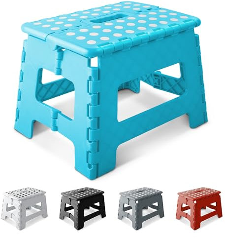 KEPLIN Marchepied Pliable Robuste de 22,9 cm | Repose-Pieds Pliable antidérapant pour Tout-Petits, Enfants et Adultes | Portable, en Plastique léger avec poignée de Transport pour intérieur ou