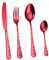 WATIIFUFU 1satz Edelstahl Besteck Set Für Festliche Anlässe Teiliges Set Festlichem Rot Für Familie Party Und Restaurant Spülmaschinengeeignet Ergonomisches Design Für Optimalen Komfort