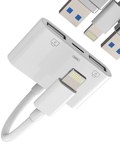 Adattatore per Lightning USB(3in1)per iPhone14 pro OTG 3.0 trasferire dati per Apple MFi Certified ricarica cavo chiavetta tastiera mouse USB-A lettore schede fotocamera memoria per iPad caricatore 3