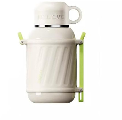 yixinzi-2024 Jarra Térmica Olla aislada al Aire Libre, Taza aislada de Gran Capacidad, Taza de Agua portátil de Acero Inoxidable for niñas Que salen Termo(Blanco,1000ML)