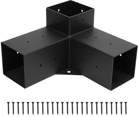 Pergola Kit, Gazebo Bracket Kit, Right Angle Corner Bracket for Pergola Post, Woodworking Post Base Kit (3 Way)