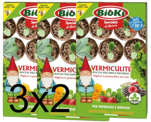 Vermiculite Naturale Bioki Professionale per Semenzai e Rinvasi, Assorbimento Acqua 50%
