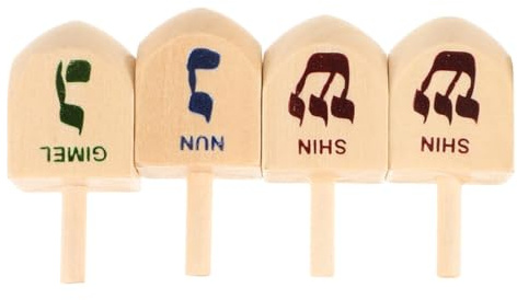 Warmhm 4stücke Teiliges Holz-dreidel Spiel Für Chanukka Kinderfreundliche Dreidel Aus Holz Hanukkah Dekorationen Und Spielzeug Für Gruppenaktivitäten