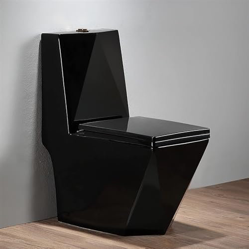 XAoSCd Toilette Intelligente Nera, Bidet Silenzioso, Altezza Comfort, Allungata, Monoblocco, Toilette Intelligente, Super Sifonica,E-690x390x740mm