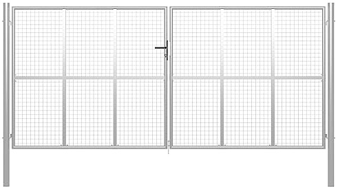 Brokky 144303 Garden Gate Galvanised Steel 415x250 cm Silver Garden Gate,Gate for Garden,Door for Pathway,Garden Entrance,Farm House,Pasture