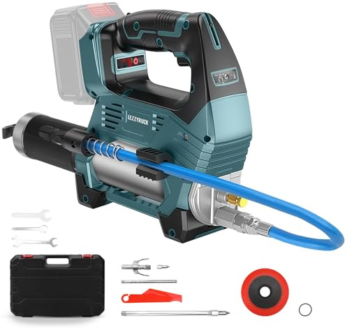 LEZZYRUCK Cordless Grease Gun for Makita 18V Battery (No Battery), Brushless Electric Grease Gun Kit, 3-Speed Setting, 12000 PSI, 6oz/min, 39.7'' Hose, LED Light, for Machinery Maintenance