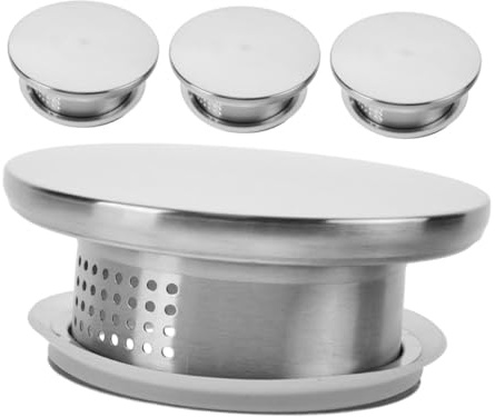 VILLCASE 4 Stück-Pack Ersatzdeckel für Wasserkrug aus Edelstahl, Silber | Deckel für Glaskaraffe, Spritzwassergeschützter Deckel, 28cm Pfannendeckel