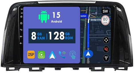 RoverOne 8G+128G CarPlay Stereo für Mazda 6 Atenza 3 GJ 2012-2017 mit Android Auto Radio GPS Navi Bluetooth RDS WiFi Touchscreen Head Unit Multimedia Player
