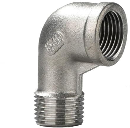 Adaptateur coudé à 90 degrés en acier inoxydable 304 - Raccord de tuyau femelle vers mâle, tailles 1/2, 1/4, 3/8, 1, 2, 3, 4(DN40)