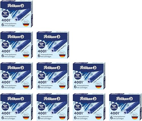 Pelikan 330845 Patronen 5er Packung, Blau, (60 Standard Patronen)