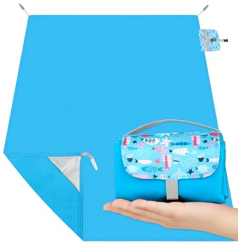 Kiiwah Picknickdecke Outdoor 200 x 150 cm, Faltbar Picnic Blanket Waterproof Leicht und Tragbar Stranddecke Decke Wasserdicht für Familien und Freunde Beim Camping, Picknicken und Reisen