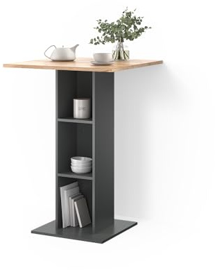 Livinity Bartisch Regusa, Goldkraft Eiche/Anthrazit, 75 x 75 cm