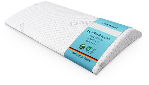 Bestlivings Memory Foam Kissen (Lendenkissen / 29x48x5cm) Viscoelastische Rückenkissen - Silver Protect Bezug antimikrobiell abnehmbar - Öko-Tex