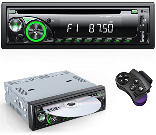 Autoradio Bluetooth mit CD/DVD Player, Wistrue RDS/FM/AM Autoradio 1DIN | 7 Farben Radio mit 2 USB SD/AUX/Lenkradfernbedienung, MP3 Player, kompatibel mit iOS und Android