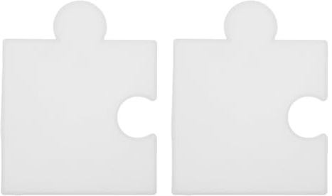 Mobestech 2 Pièces Moule à Pièces de Puzzle pour sous-Verres en Silicone, Moule à sous-Verres en Résine Époxy, Blanc, Flexible, Antiadhésif, Démoulage Facile, Bords Lisses, Résistant