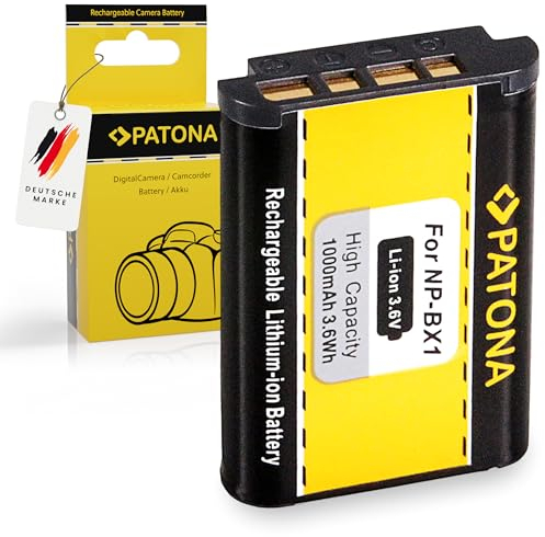 PATONA NP-BX1 Batteria 1000mAh compatibile con Sony CyberShot DSC-RX1 R RX1 RX100 II III IV V VI VII M HX50 HX60 HX80 HX90 HX99 HX400V WX300 WX500 HDR AS50 CX240 DSC-RX100 DSC-HX50 NPBX1 NP BX1