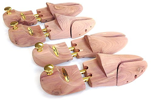 Cedar Elements Forme per scarpe da uomo in cedro aromatico - Shaper per scarpe in cedro con punta divisa regolabile - Allunga per scarpe - Proteggi piega delle scarpe (2 paia)