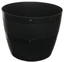 2 X Whitefurze G0850BL 50cm Barrel Planter - Black