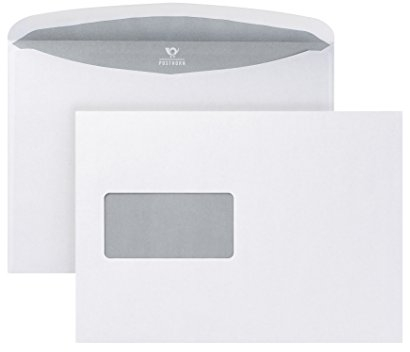 POSTHORN Briefumschlag C5 (162x229x1mm) nassklebend mit Fenster weiß 80g ISK 500 Stück