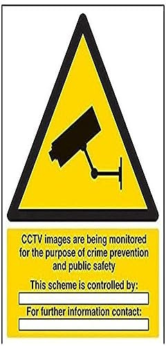 V Safety CCTV Images Are Being Monitored Sign - 300mm x 400mm - 1mm Rigid Plastic