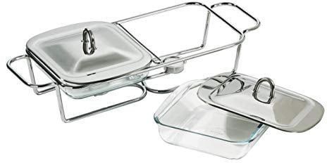 Premier Housewares Food Warmer With Handles Food Warmer Buffet Server Stainless Steel Practical And Durable Buffet Server And Warming Tray 15 x 50 x 23, Silver, 1 Litre