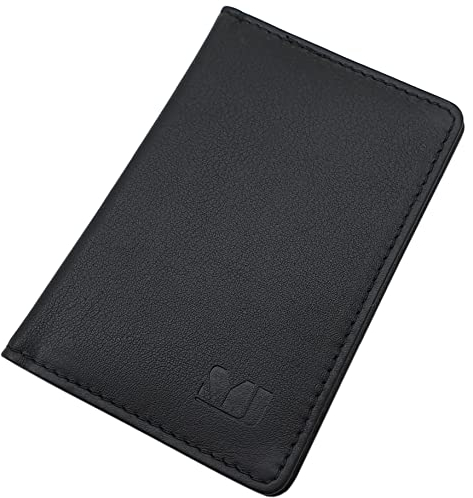 EDLES LEDER KREDITKARTENETUI KARTENETUI VISITENKARTENETUI SCHECKKARTENETUI KARTENMÄPPCHEN KREDITKARTENMÄPPCHEN MJ-DESIGN-GERMANY IN BRAUN, ROT ODER SCHWARZ, Schwarz, One Size