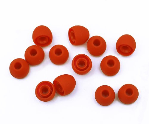 Xcessor Ricambio di Alta Qualita Auricolari Earbud/Earpad in Silicone 7 Paia (Set da 14 Pezzi). Compatibile con la Maggior Auricolare Cuffie Marche. Taglia: MEDIO (M). Rosso