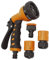 Greengeers 90574 Lot de 4 Arrosage Pistolet Et Raccord Plastique Orange 15 mm