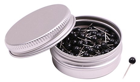 PTC Büro 1/20,3 cm Kleine runde Kopf Karte Tacks Pins für Home Office und DIY Craft Projekt Verwenden (schwarz, 100)