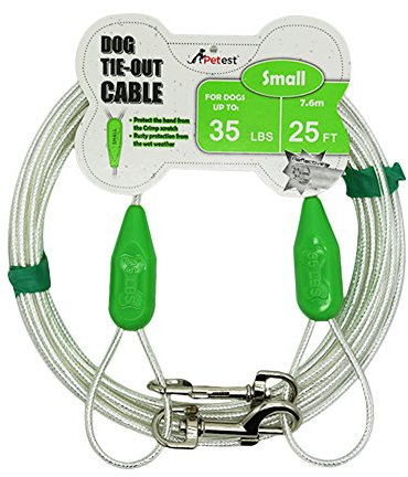 Petest Cable de amarre reflectante de 25 pies para perros pequeños de hasta 35 libras