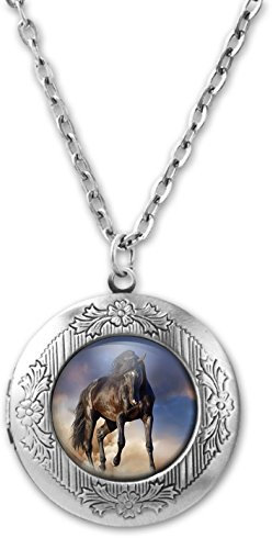 Merchandise for Fans Foto-Medaillon/Amulett für eigenes Foto mit Cabochon 20mm - Motiv: Pferd/Pferde (05)