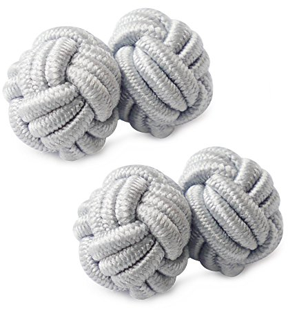 HONEY BEAR 1 Paar Herren/Damen Seide Stoff Knoten Seidenknoten Manschettenknöpfe für Hemd/Kleid,MEHRWEG