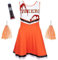 Zombie Cheerleader Costume for Women - Dead Cheerleader Fancy Dress Outfit With Pom Poms - High School Musical Halloween Costume