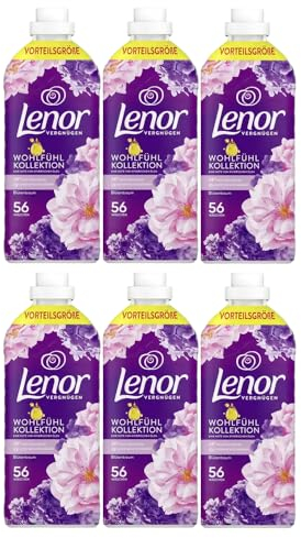 7tlg. Set: kompatibel mit 6x1400ml Lenor Weichspüler Blütentraum Wohlfühl Kollektion 336WL + Sisal Tote Bag von STUDIO.MUNET