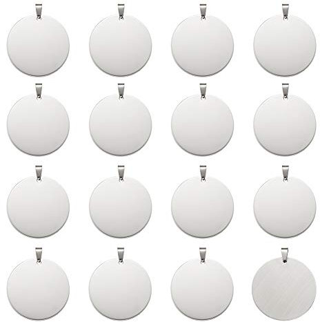 PandaHall Stempelanhänger aus Edelstahl, blanko, Edelstahl Metall, Edelstahl