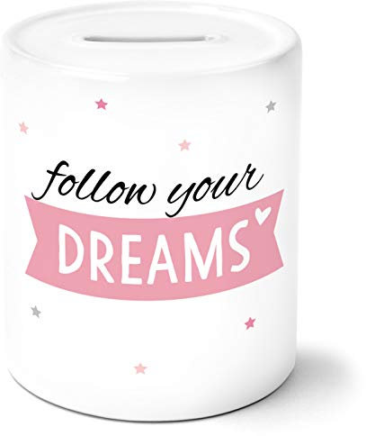 OWLBOOK Follow Your Dreams Spardose Geschenke Geschenkideen für Kinder Baby Junge Mädchen zum Geburtstag
