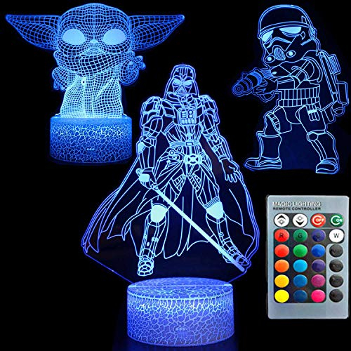 ZYTC 3D-Nachtlicht für Kinder Illusion drei Modi von Darth 7 Farbe dekorative Lichter