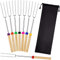 Mluchee 8 bastoncini per arrostire marshmallow per smores, per braciere da 81,3 cm, telescopico, per salsicce, barbecue, hot dog, forchette portatili per barbecue e falò