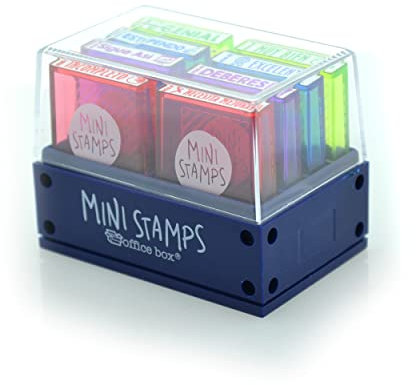 Pack 8 Sellos Motivacionales para profesor MINI STAMP (En Castellano) - REF. 0681 - Hasta 10,000 Impresiones por Sello. Con Cajita Individual by Office Box