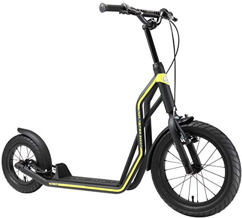 STAR SCOOTER Kinder Tret Roller ab 7-8 Jahre | 16/12 Zoll Mixed City Kick Scooter Luftreifen | Schwarz