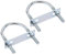 sourcing map Round U-Bolts 2 Sets 2.36(60mm) Inner Width 100mm Length Steel M8 with Nut, Plate