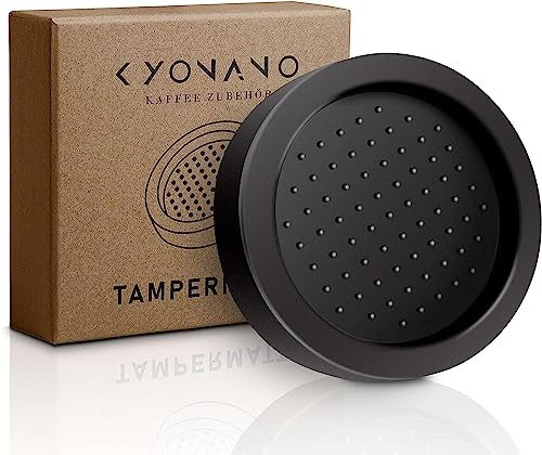 KYONANO Tampermatte, Tamping Matte aus Premium Silikon, Kaffee Tamper Matte Anti-Rutsch, Espresso Tampermatte Barista zubehör für Siebträger, Runde Tamper Ablage, Innendurchmesser 60mm (Schwarz)