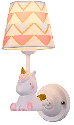 E27 Europäisch Kinder Cartoon Wandleuchte,Einfach Puppe Schlafzimmer Nachttiere Kinder's Zimmer Wandleuchte-Einhorn 15 * 30cm