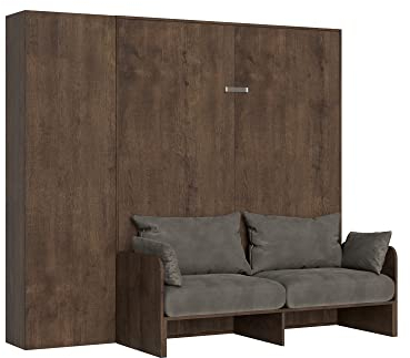 Doppelbett Sofà Kentaro Nussbaum mit Säule links und rechts