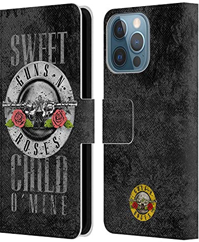 Head Case Designs Licenza Ufficiale Guns N' Roses Sweet Child O' Mine Vintage Custodia Portafoglio in Pelle Compatibile con Apple iPhone 13 PRO